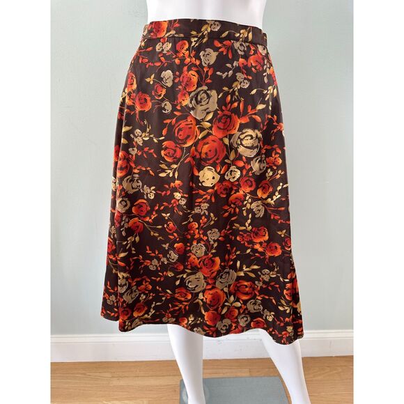 NWT Vintage Jaclyn Smith Brown Floral A Line Slip Skirt size XL - Picture 4 of 6